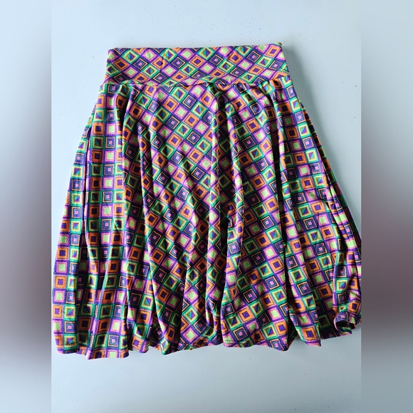 Girls Lularoe Azure Skirt Geometric Colorful Size 10 - Picture 2 of 4
